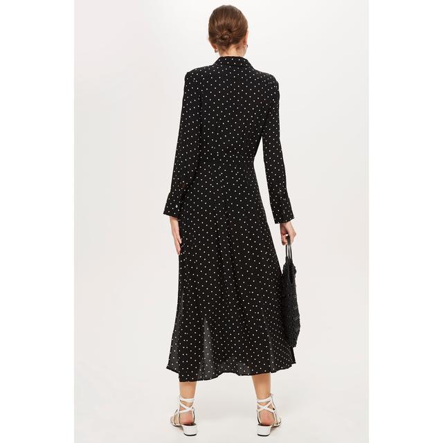 topshop spot pleated shirt dress