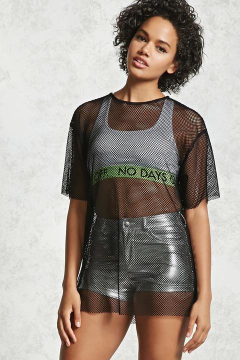 Raw-cut Net Tee