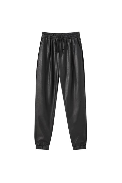 Pantalón Jogger Efecto Piel Goma