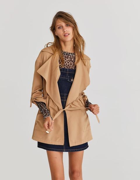 Trench Morbido Corto Beige