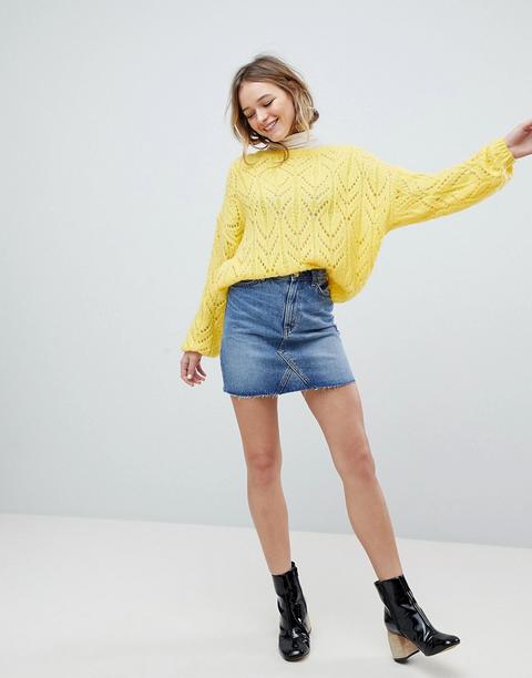 Monki - Jeansrock - Blau