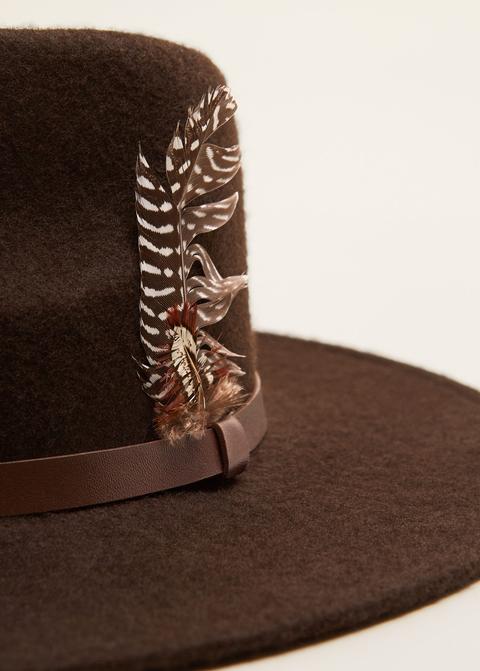 Sombrero Fedora Detalle Pluma