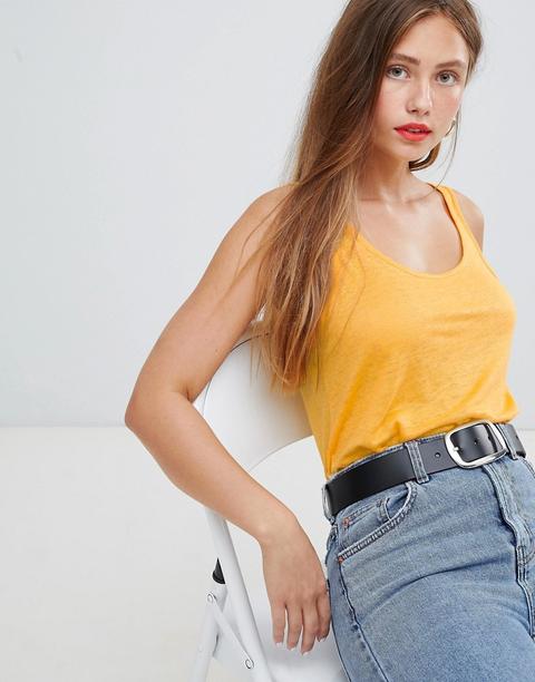 Bershka - Gelbes Trägershirt - Gelb