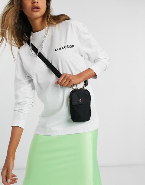 Funda Utilitaria Para El Teléfono De Nylon De Asos Design-negro