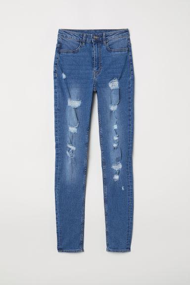 H & M - Super Skinny High Jeans - Blu