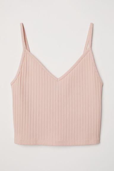 H & M - Cropped Jersey Strappy Top - Orange