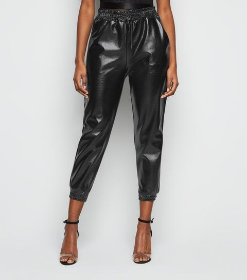 leather look joggers