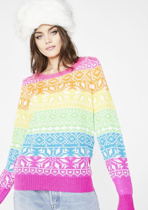 Rainbow Dayglow Ski Sweater