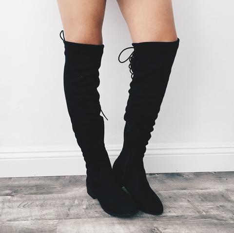 Tori Suede Lace Boots (black)