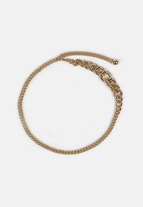 Gold Look Chunky Chain Detail Belt, Gold