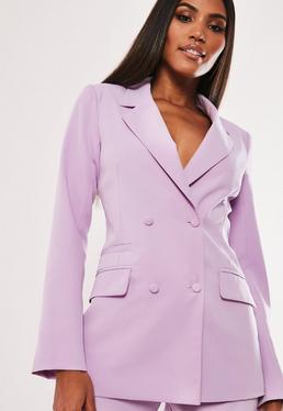 Blazer Cintré Lilas À Boutons