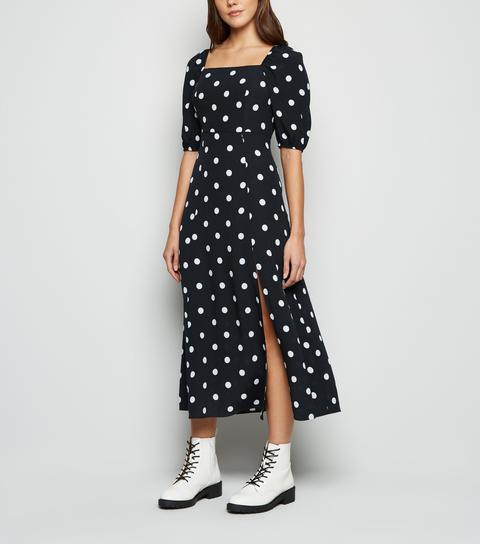 new look black spotty dress