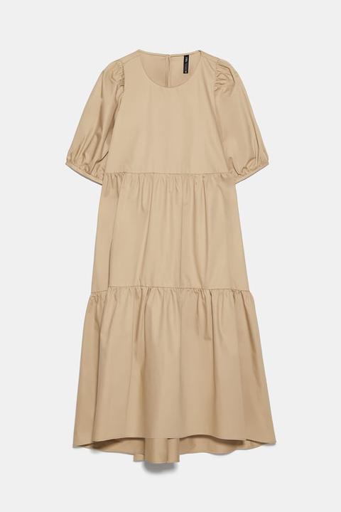 Asymmetrical Poplin Dress from Zara on 