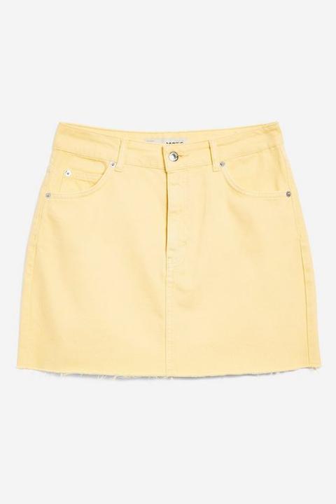 topshop yellow denim skirt