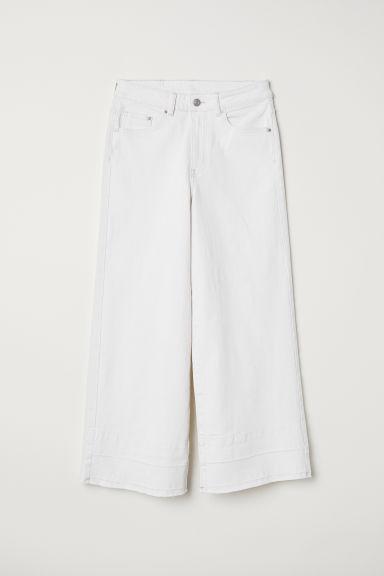 H & M - Denim Culottes High Waist - White