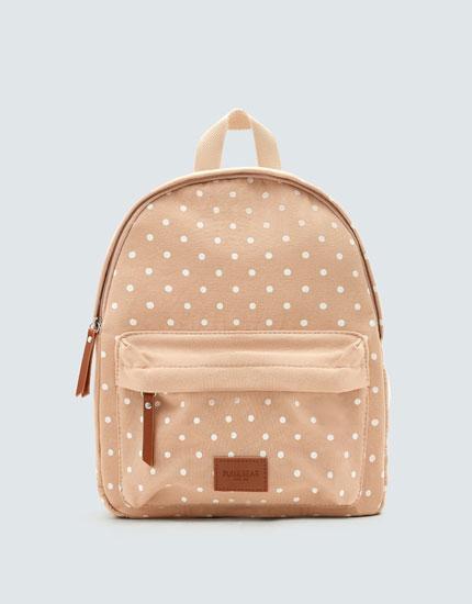 Mochila Detalle Lunares Rosa