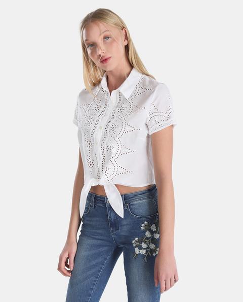 Tintoretto - Blusa Crop De Mujer Con Bordado