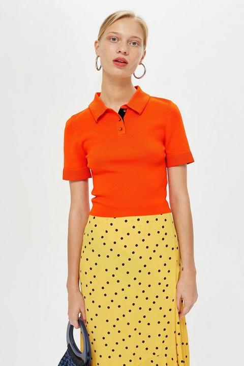 Womens Ottoman Polo T-shirt - Orange, Orange
