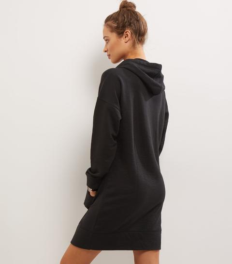 Black Hooded Jumper Dress from NEW LOOK 