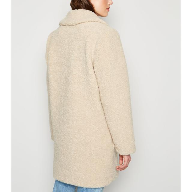 new look teddy coat beige