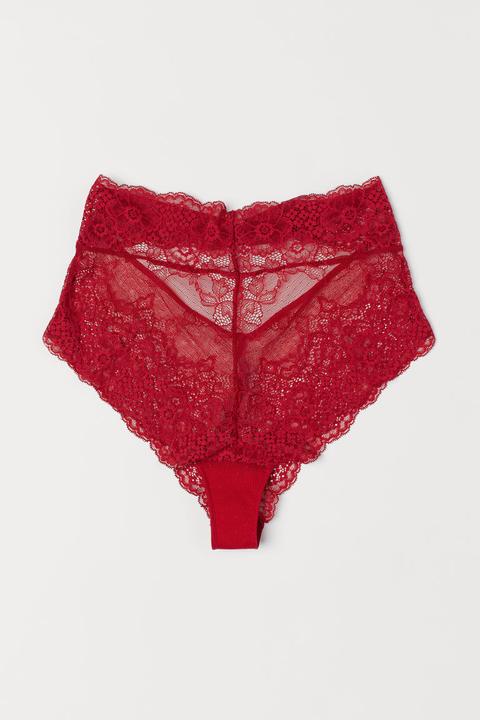 H & M - Hipster Modellanti High Waist - Rosso