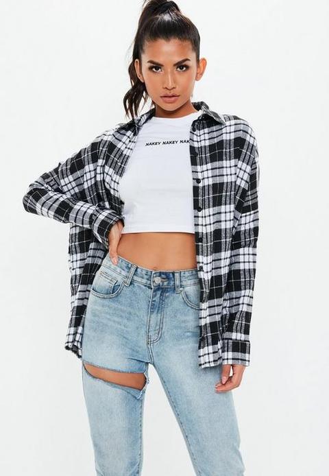 Black Checked Shirt, White