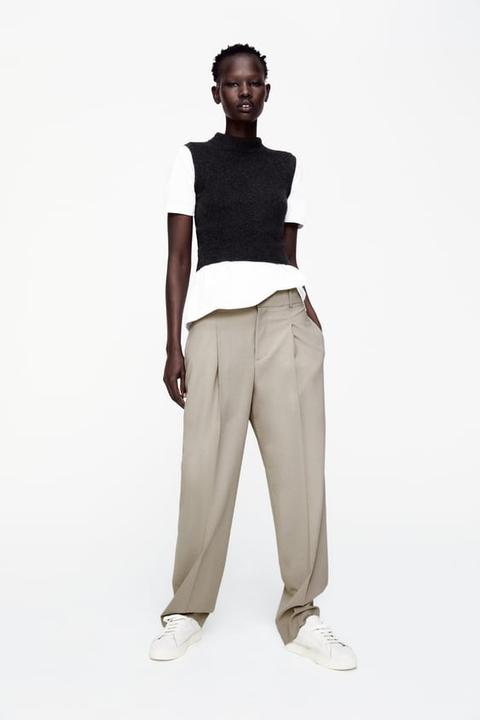 zara high rise dad pants