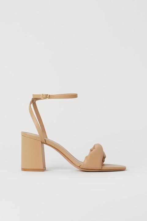 Twisted-strap Sandals - Beige