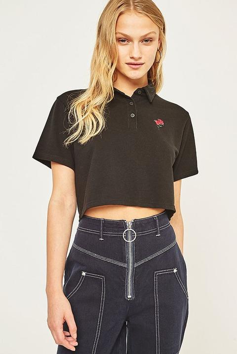 Bdg Cropped Embroidered Polo Shirt