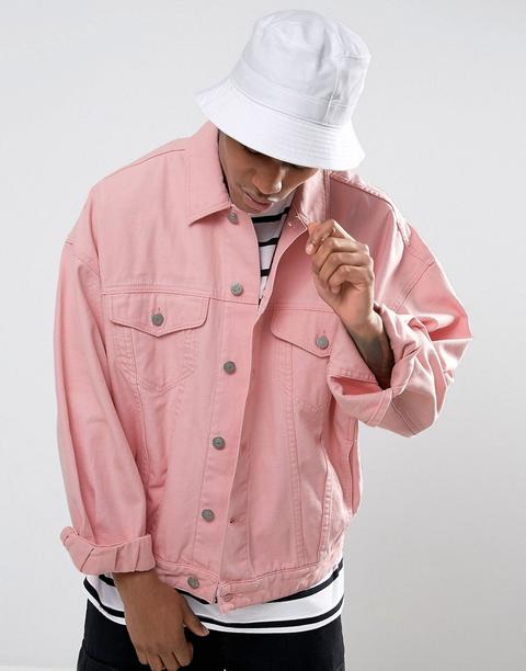 Asos - Giacca Di Jeans Oversize Rosa - Rosa