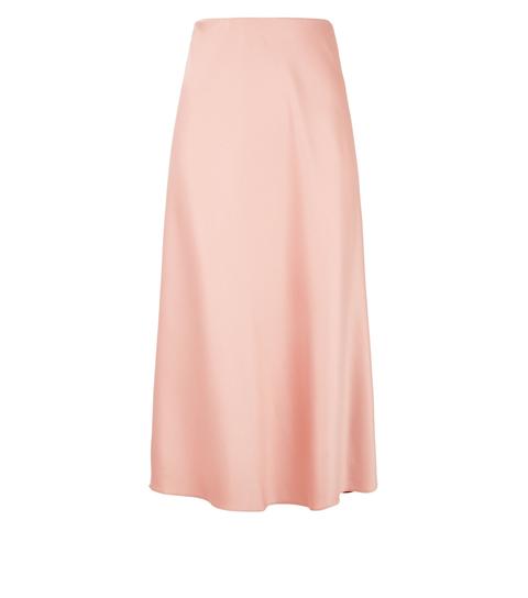 Pink Bias Cut Satin Midi Skirt New Look from NEW LOOK on 21 Buttons