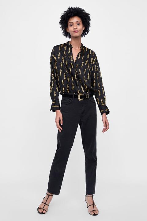 Blusa Estampado Cadenas de Zara en Buttons