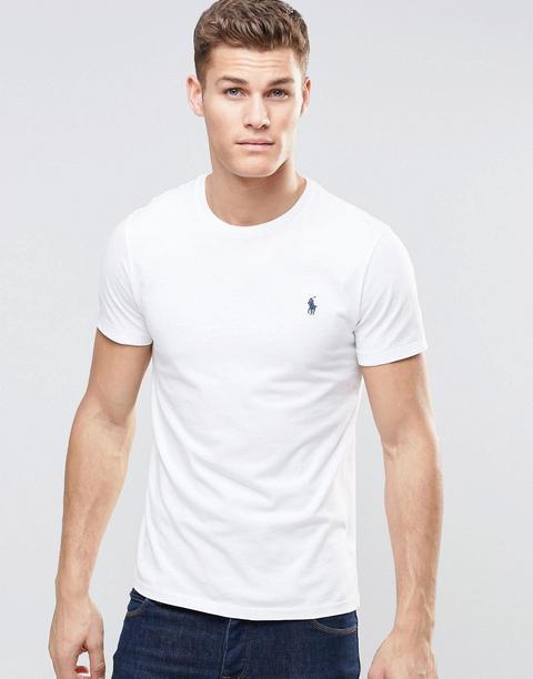 Camiseta Blanca Con Cuello Redondo De Polo Ralph Lauren