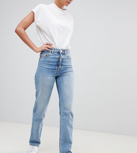 Asos Design Tall Recycled Florence Authentic Straight Leg Jeans In Light Stone Wash-blue