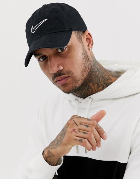 Nike - Casquette Avec Logo Virgule Brodé - Noir