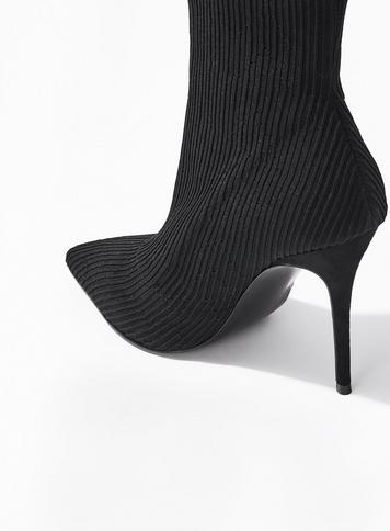 Womens Aleka Knit Point Stiletto Boots, Black From Miss Selfridge On 21 ...