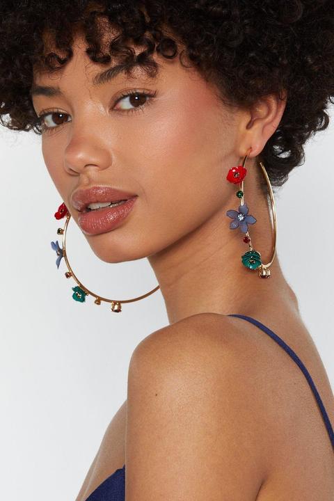 Where The Wild Roses Grow Floral Hoop Earrings