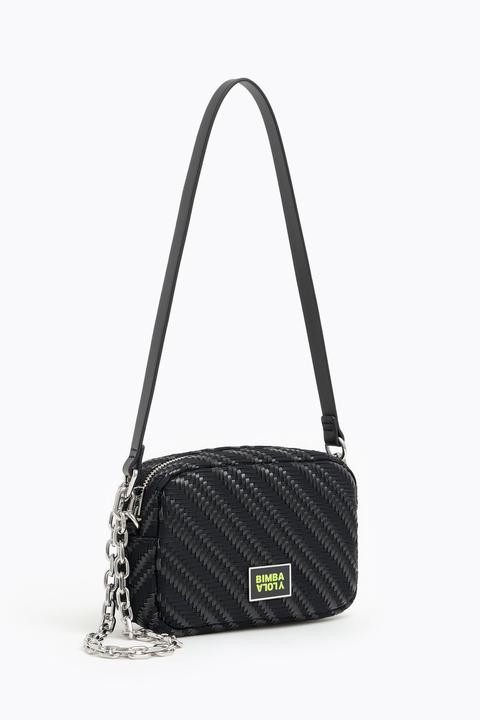 Bolso Bandolera S Trenzado Negro