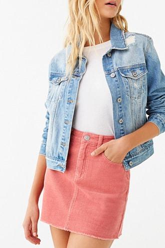 Forever 21 Corduroy Mini Skirt , Pink