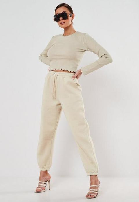 petite cream joggers