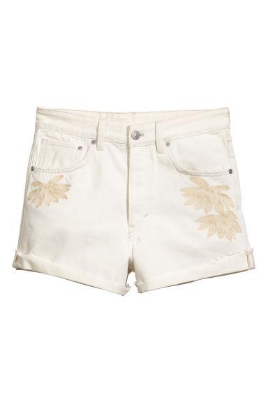 H & M - Vaqueros Cortos High-waisted - Blanco