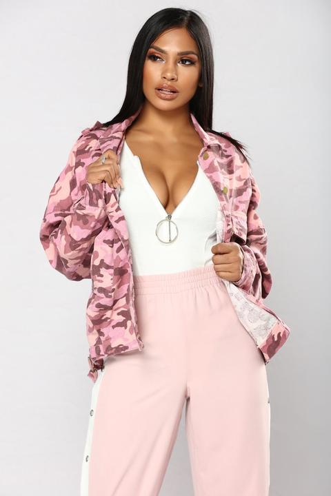 Get A Clue Camo Jacket - Pink Camo