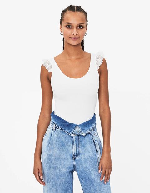 Body Con Spalline E Pizzo