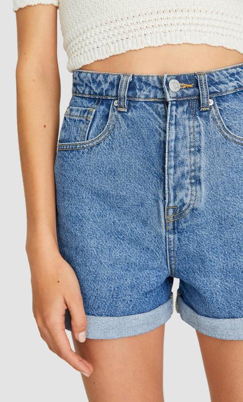 mom fit jean shorts
