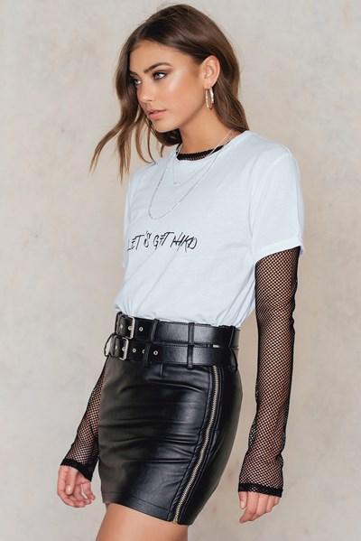 Vanessa Moe X Na-kd Pu Leather Skirt - Black