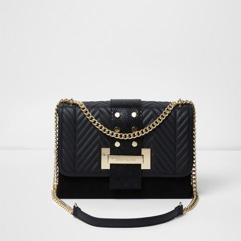 Black Quilted Underarm Chain Bag