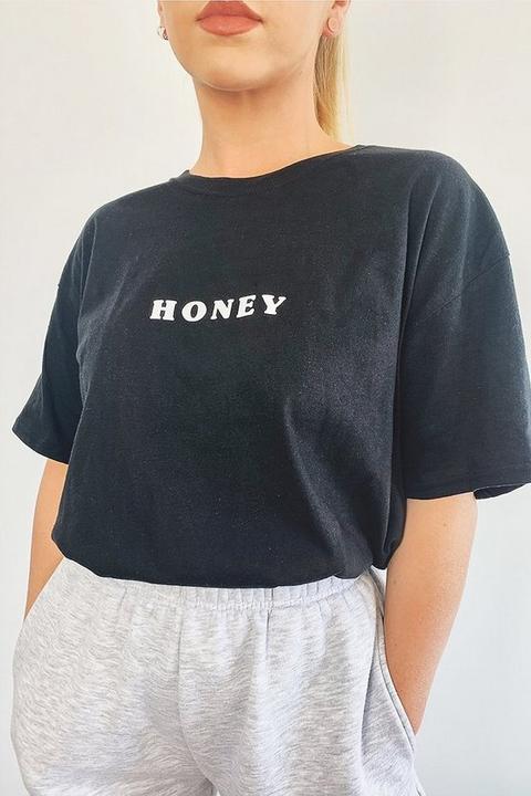 T-shirt Avec Slogan Honey - Noir - S, Noir