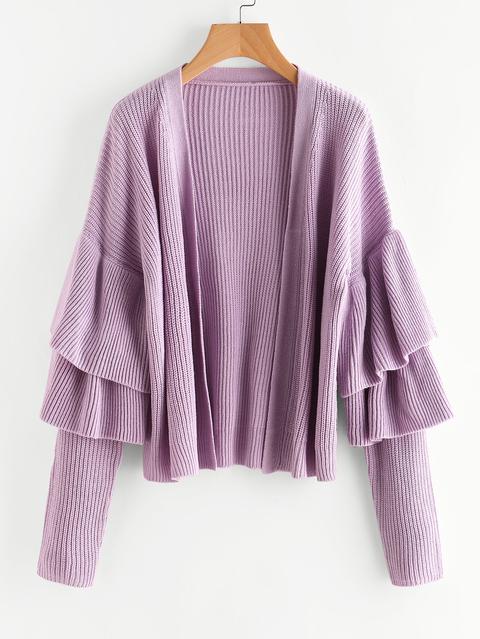 Layered Frill Trim Cardigan