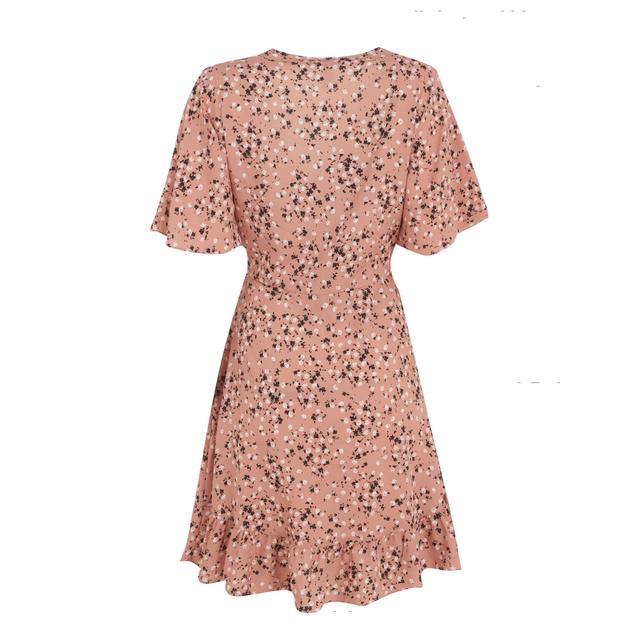 new look pink wrap dress