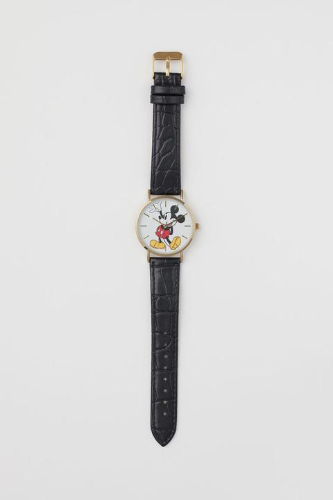 Reloj De Pulsera Con Motivo - Negro